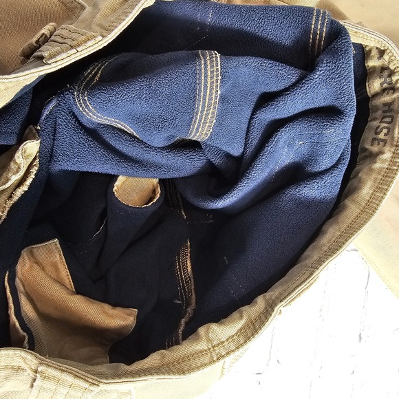 Duluth Trading Flex Fire Hose Cargo Pants Khaki 34x34 Thrashed Fleece Lined - Picture 13 of 16